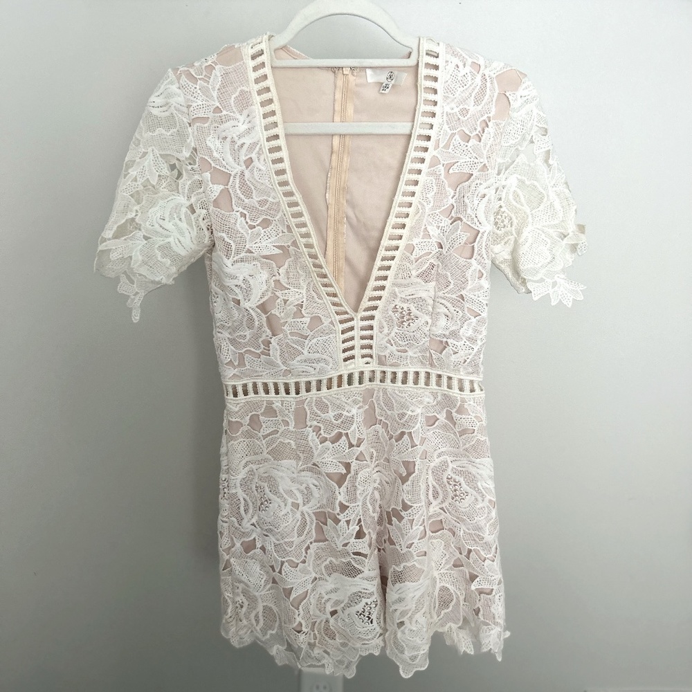 Lace Romper | White| Missguided | US4